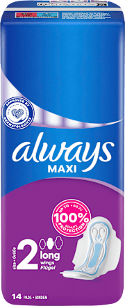 alwaysMaxi-Binden Long mit Flügeln, 14 St