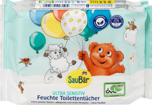 SauBärFeuchte Toilettentücher ultra sensitiv (2x60 St), 120 St