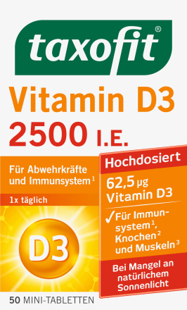 taxofitVitamin D3 2500 I.E. Tabletten 50 St, 7,7 gNahrungsergänzungsmittel