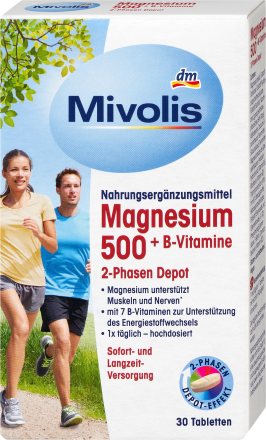 MivolisMagnesium 500 + B-Vitamine 2-Phasen Depot, Tabletten 30 St., 45 gNahrungsergänzungsmittel