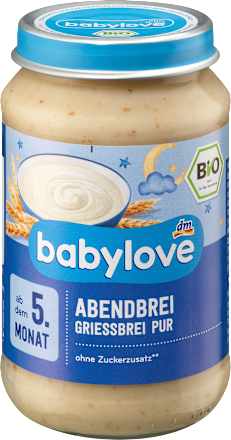 babylove Abendbrei Grießbrei Pur, 190 g dm Dauerpreis: Immergünstig ...