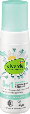 alverde NATURKOSMETIK3in1 Reinigungsschaum Sensitiv, 150 ml