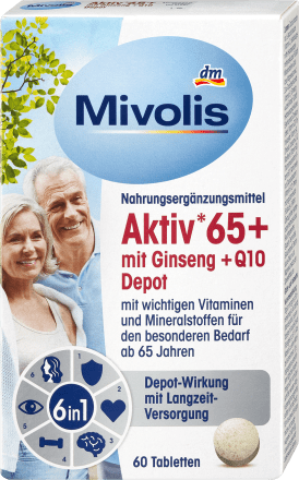 MivolisAktiv 65+ mit Ginseng + Q10 Depot 60 St, 51 gNahrungsergänzungsmittel
