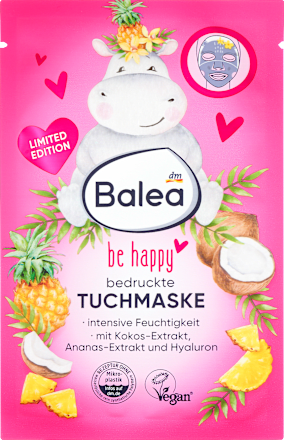 Baleabedruckte Tuchmaske Nilpferd, 1 St