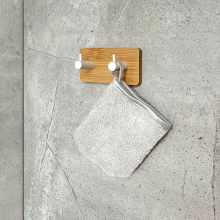 AdelDream Bambus Handtuchhalter - Selbstklebender Wandhalter Für Bad & Küche (2er Set)