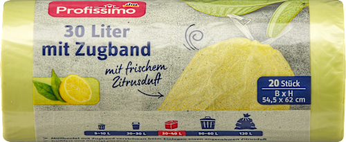 ProfissimoMüllbeutel 30 l mit Zugband & Zitrusduft, 20 St