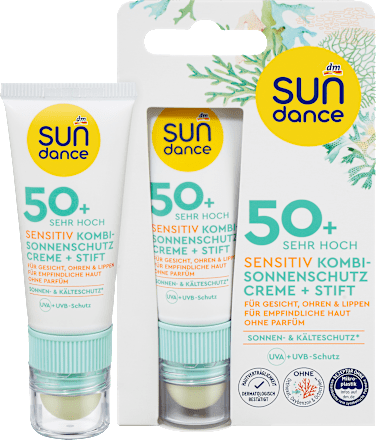 SUNDANCESonnenschutz Kombi Gesicht Creme + Stift Sensitiv LSF50+, 20 ml