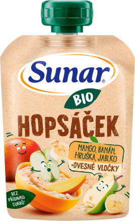 Sunar BIO p ikrm v sa ku Hopsa ek mango banan hru ka a ovesne vlo ky 100 g dm.cz