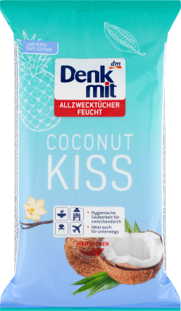 Denkmitfeuchte Allzwecktücher Coconut Kiss, 50 St