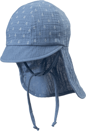 ALANA Schirmmütze aus Musselin mit Anker-Muster, blau, Gr. 46/47 