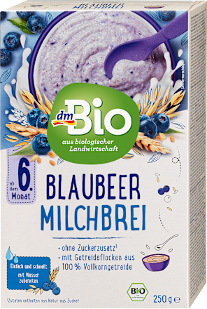 dmBioMilchbrei Blaubeere ab 6.Monat, 250 gBeikost