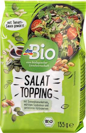 dmBioSalat Topping, Sonnenblumenkernen, würzigen Sojabohnen & gerösteten Kürbiskernen, 135 g