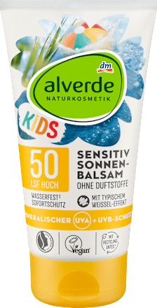 alverde NATURKOSMETIKSonnenbalsam Kids sensitiv, LSF 50, 150 ml