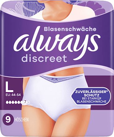 always discreet Pants Inkontinenz Gr. L Plus, 9 St dauerhaft 