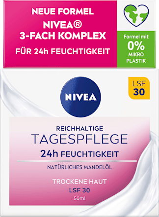 NIVEA Essentials Nährende Tagescreme LSF 15 – Mit Mandelöl, Für Trockene Haut, 50 Ml