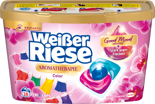 Weißer RieseColorwaschmittel Trio-Caps Aromatherapie Orchidee, 18 Wl