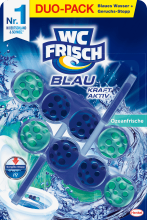 WC-FrischWC-Stein Blau Kraft Aktiv Ozeanfrische, 2 St