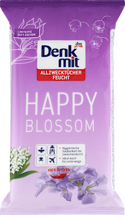 Denkmitfeuchte Allzwecktücher Happy Blossom, 50 St