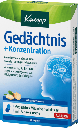 KneippGedächtnis + Konzentration Kapseln 30 St, 15 gNahrungsergänzungsmittel