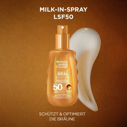 Garnier Ambre Solaire Sonnenspray ideal bronze milk-in Spray, LSF 50 ...