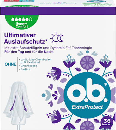 o.b.Tampons Extra Protect Tag+Nacht Super Plus, 36 St