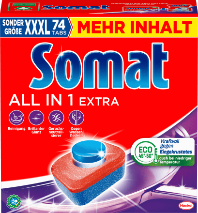 SomatSpülmaschinen-Tabs All-in-1 extra, 74 St