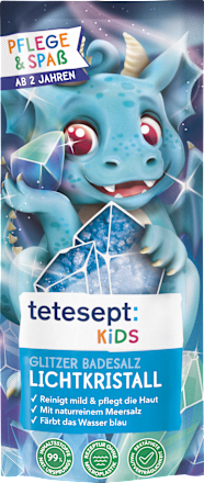 tetesept Kinder BadespaßKinder Badezusatz Glitzer Badesalz Lichtkristall, 40 g