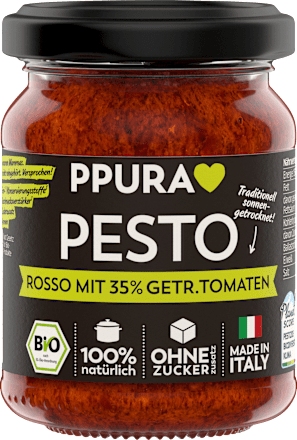 PPURAPesto, Rosso mit 35 % getrocknete Tomaten, 120 g
