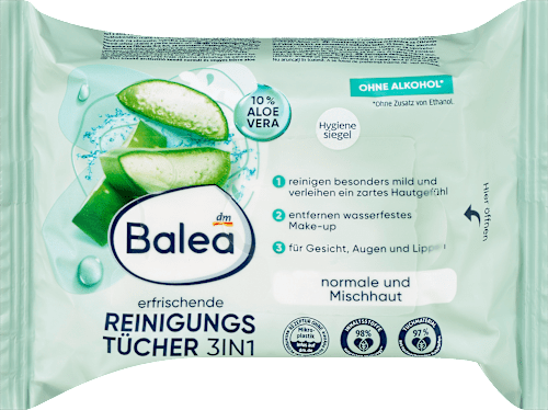 BaleaAbschminktücher 3in1 erfrischend, 25 St