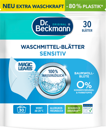 Dr. BeckmannWaschmittel Blätter Sensitive, 30 Wl