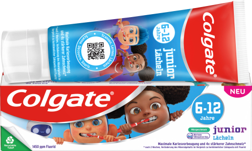 ColgateZahnpasta Kinder, Junior Lächeln 6 bis 12 Jahre, 75 ml