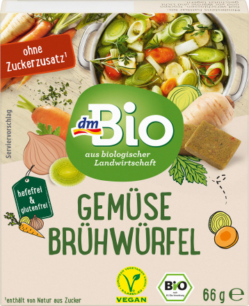 dmBioGemüsebrühwürfel, glutenfrei, 66 g