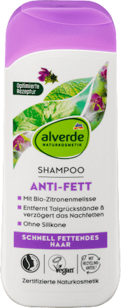 alverde NATURKOSMETIKShampoo Anti Fett Bio-Brennnessel, Bio-Zitronenmelisse, 200 ml