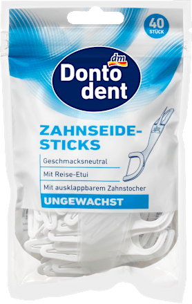 DontodentZahnseidesticks ungewachst mit Etui, 40 St