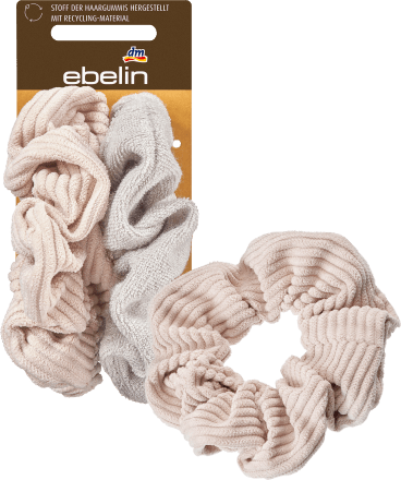 ebelinScrunchies recyceltes Polyester beige, grau, 2 St