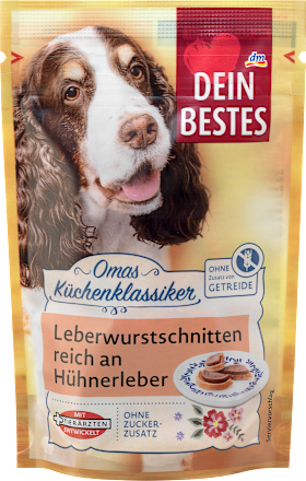 Dein BestesHundeleckerli Leberwurstschnitten mit Hühnerleber, Omas Küchenklassiker, 80 gErgänzungsfuttermittel