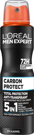 L'ORÉAL PARiS MEN EXPERTAntitranspirant Deospray Carbon Protect 5in1, 150 ml