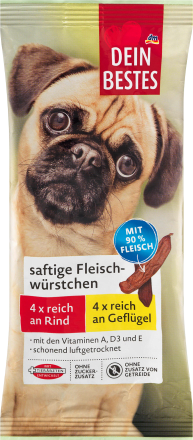 Dein BestesSnack für Hunde, saftige Würstchen, 60 gErgänzungsfuttermittel