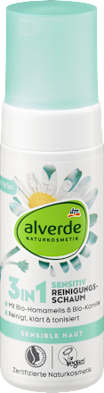alverde NATURKOSMETIK3in1 Reinigungsschaum Sensitiv, 150 ml