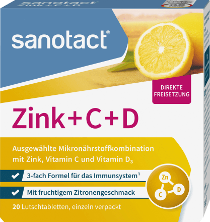 sanotactZink + C + D Lutschtabletten 20 St., 34 gNahrungsergänzungsmittel