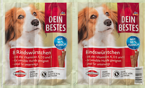 Dein BestesHundeleckerli Rindswürstchen (8 Stück), 88 gErgänzungsfuttermittel