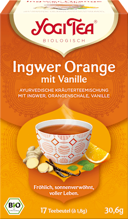 YOGI TEAKräutertee Ingwer Orange mit Vanille (17 Beutel), 30,6 g