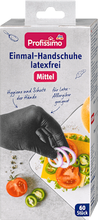 ProfissimoEinmalhandschuhe latexfrei schwarz Mittel, 60 St