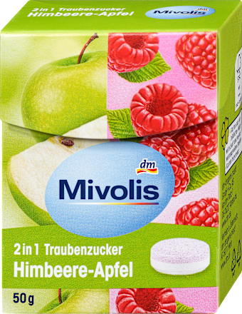 MivolisTraubenzucker 2in1, Himbeere-Apfel, 50 g