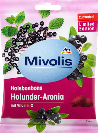 MivolisBonbon, Holunder-Aronia, zuckerfrei, 75 g