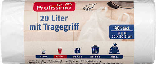 ProfissimoMüllbeutel 20 l mit Tragegriff, 40 St
