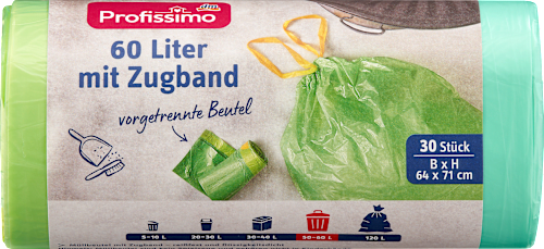 ProfissimoMüllbeutel 60 l mit Zugband, 30 St