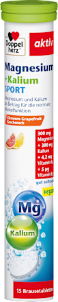 DoppelherzMagnesium Kalium Sport Brausetabletten (15 Stück), 99 gNahrungsergänzungsmittel