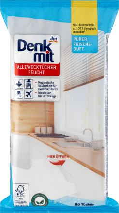 DenkmitFeuchte Allzwecktücher Pure Frische, 50 St