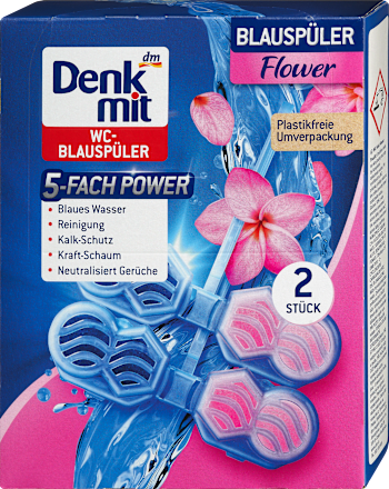 DenkmitWC-Blauspüler Flower, 2 St